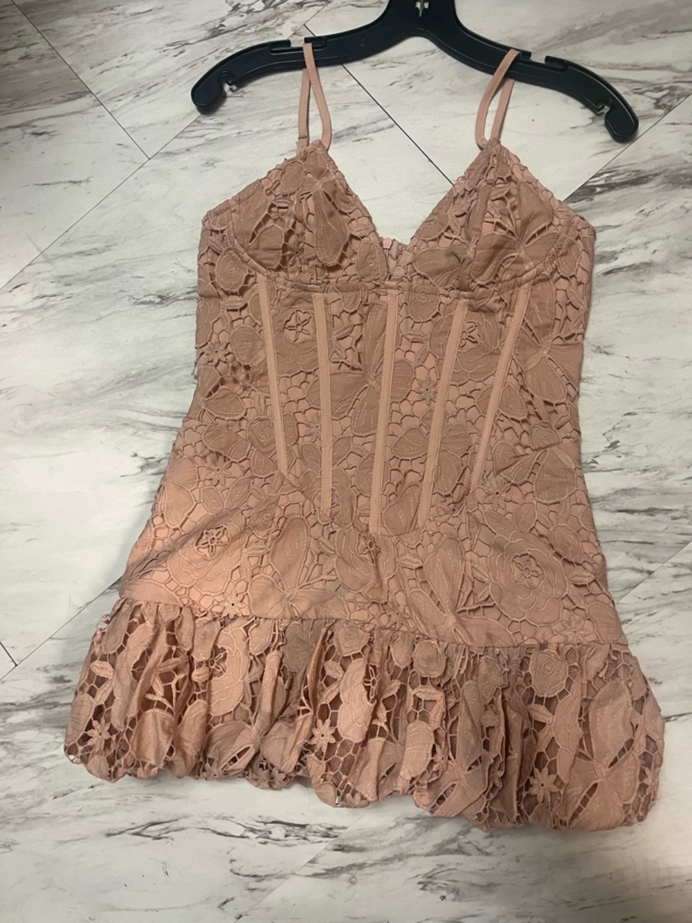 Vintage Blush Lace Slip Dress - Vintage